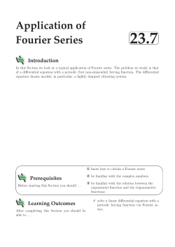 Application of Fourier Series