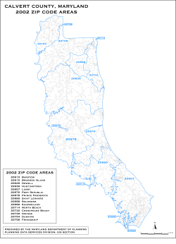 CALVERT COUNTY, MARYLAND 2002 ZIP CODE AREAS