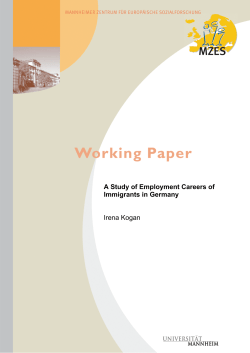 A Study of Employment Careers of Immigrants in Germany