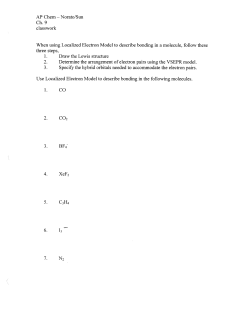 Norato/Sun Ch.9 classwork When using Localized Electron Model to