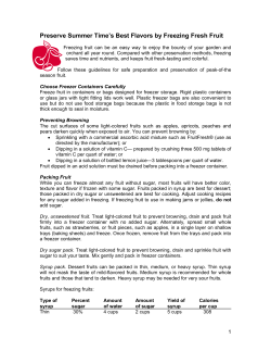 Preserve Summer Time`s Best Flavors by Freezing Fresh Fruit