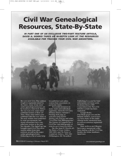 Civil War Genealogical Resources, State-By-State