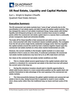 US Real Estate, Liquidity and Capital Markets
