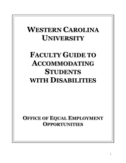 Faculty Guide for Accomodating Students with Disabilities