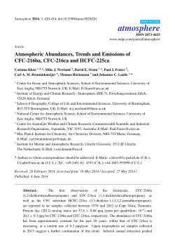 Atmospheric Abundances, Trends and Emissions of CFC
