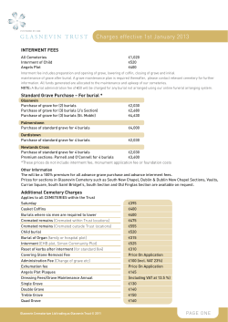 Charges effective 1st January 2013