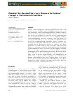 Kangaroo Rats Remodel Burrows in Response to