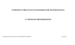 Mathematics 3-5 Standards Progression