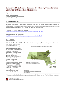 Summary of US Census Bureau`s 2014 County