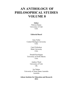 an anthology of philosophical studies volume 8