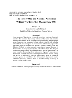 The Victory Ode and National Narrative: William