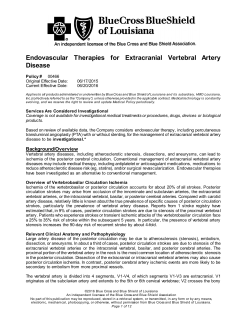 Endovascular Therapies for Extracranial Vertebral Artery Disease