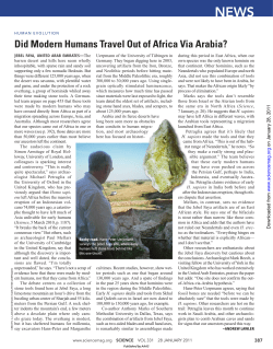 Did Modern Humans Travel Out of Africa Via Arabia?