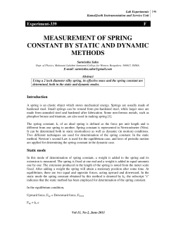 MEASUREMENT OF SPRING CONSTANT BY STATIC AND