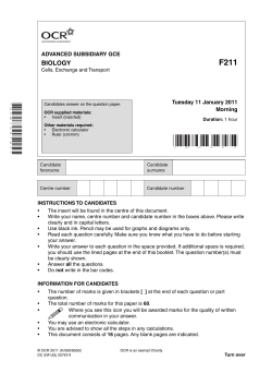 Question paper - Unit F211 - Cells, exchange and transport
