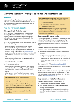 Maritime industry - workplace rights and entitlements