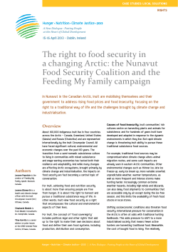 The right to food security in a changing Arctic: the Nunavut Food
