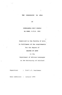 Supervisor THE POSSESSIVE ZULU BY NONHLANHLA OMIC