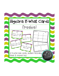 Algebra If-What Cards
