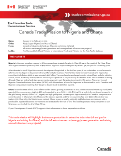 Canada Trade Mission to Nigeria and Ghana - ACEC