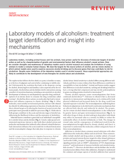 Laboratory models of alcoholism: treatment target identification and