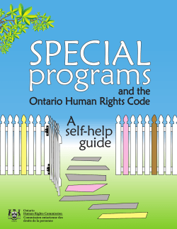 Special programs and the Ontario Human Rights Code - a self