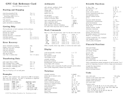 GNU Calc Reference Card