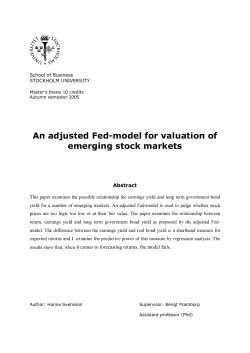 An adjusted Fed-model for valuation of emerging stock