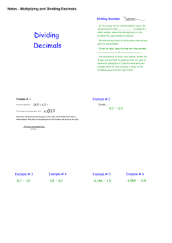 Multiplying Decimals-Notes