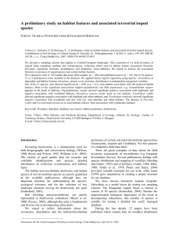 A preliminary study on habitat features and associated terrestrial