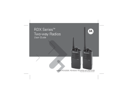 RDX Series Two-way Radios User Guide