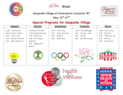 27 Special Programs for Keepsake Village Week
