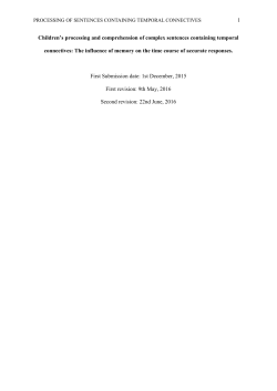 1 Children`s processing and comprehension of complex sentences