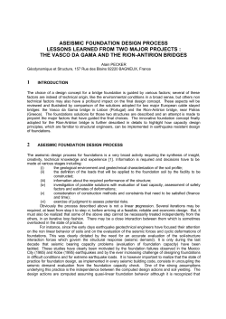 aseismic foundation design process lessons learned from