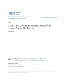 Science and Urban Life: Enter the Automobile