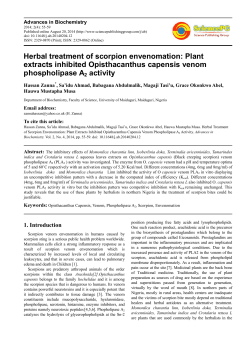 Herbal treatment of scorpion envenomation: Plant extracts inhibited