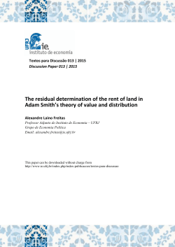 The residual determination of the rent of land in Adam Smith`s theory