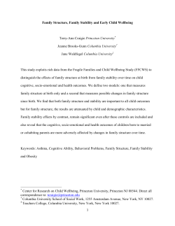 Family Structure, Family Stability and Early Child Wellbeing Terry