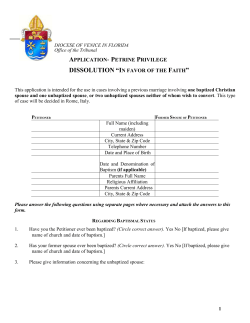 dissolution &ldquo;in favor of the faith&rdquo;