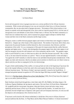 An Analysis of Gangsta Rap and