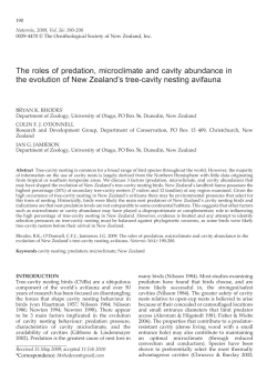 The roles of predation, microclimate and cavity abundance in the
