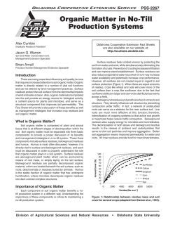 Organic Matter in No-Till Production Systems