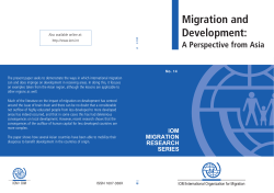 Migration and Development: A Perspective from Asia