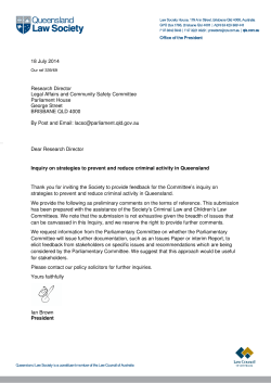 Inquiry on strategies to prevent and reduce criminal activity in
