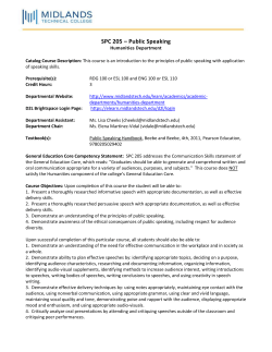 SPC 205 &ndash; Public Speaking - Midlands Technical College