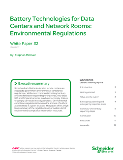 Battery Technologies for Data Centers and Network Rooms