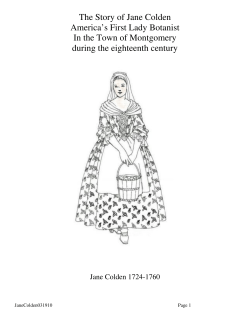 The Story of Jane Colden America`s First Lady Botanist In the Town