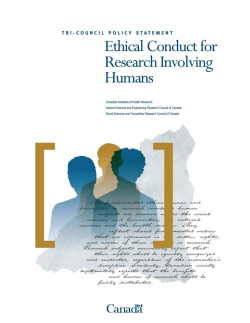 Ethical Conduct for Research Involving Humans