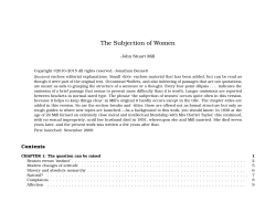 The Subjection of Women
