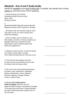 Macbeth - Acts 4 and 5 Study Guide